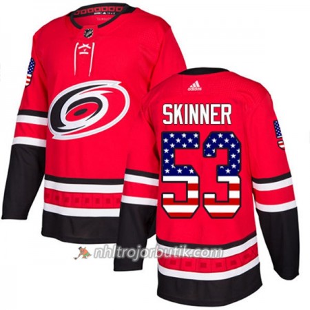 Män Ishockey Carolina Hurricanes Tröja Jeff Skinner 53 Adidas 2017-2018 Röd USA Flag Fashion Authentic Män Ishockey Carolina Hurricanes Tröja Jeff Skinner 53 Adidas 2017-2018 Röd USA Flag Fashion Authentic